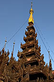 Myanmar - Mandalay, Shwe In Bin Kyaung a wonderful example of the Burmese unique teak architecture and wood-carving art. 